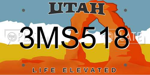 3MS518 Utah License Plate