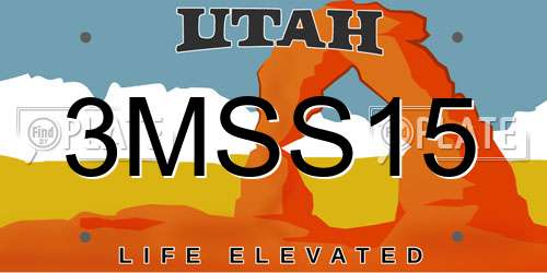 3MSS15 Utah License Plate