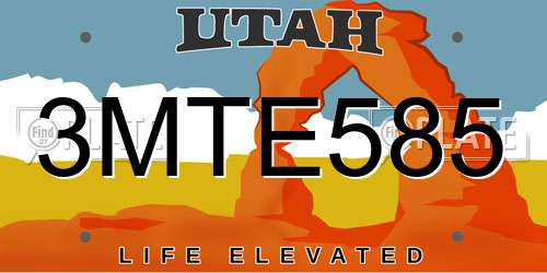 3MTE585 Utah License Plate