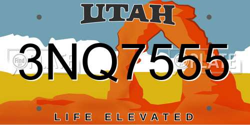 3NQ7555 Utah License Plate