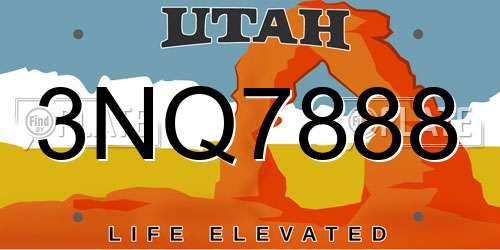 3NQ7888 Utah License Plate