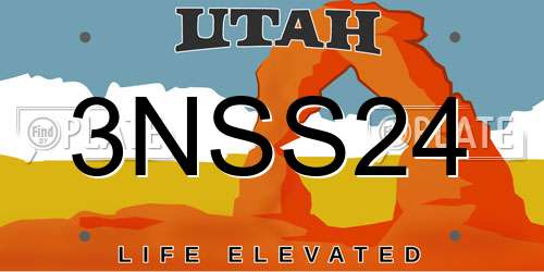 3NSS24 Utah License Plate