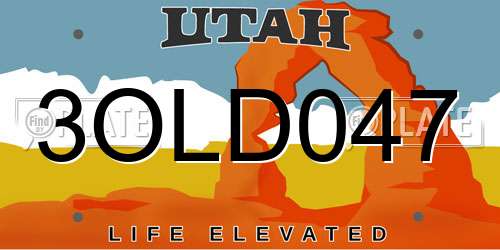 3OLD047 Utah License Plate