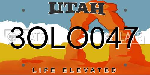 3OLO047 Utah License Plate