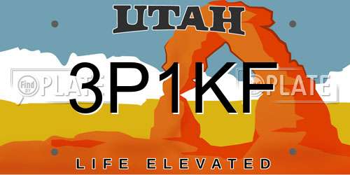 3P1KF Utah License Plate