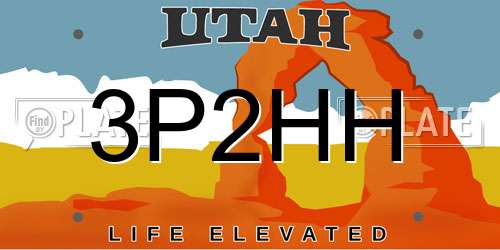 3P2HH Utah License Plate