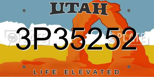 3P35252 Utah License Plate