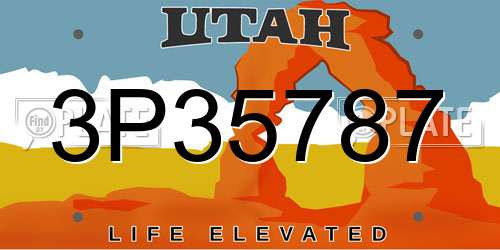 3P35787 Utah License Plate