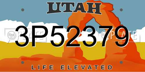 3P52379 Utah License Plate
