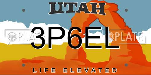 3P6EL Utah License Plate