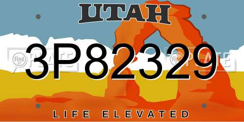 3P82329 Utah License Plate