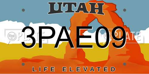 3PAE09 Utah License Plate