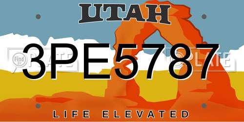 3PE5787 Utah License Plate