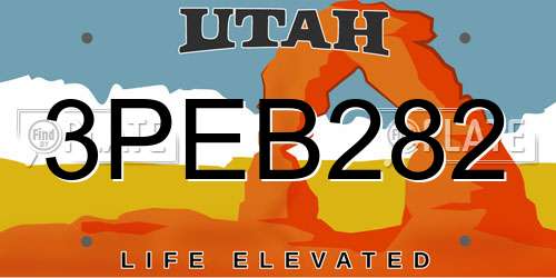 3PEB282 Utah License Plate