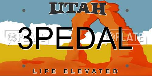 3PEDAL Utah License Plate