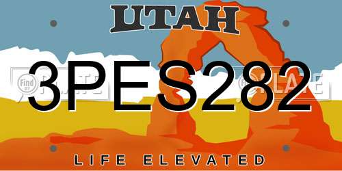 3PES282 Utah License Plate