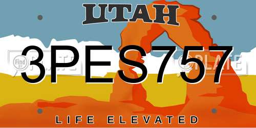 3PES757 Utah License Plate