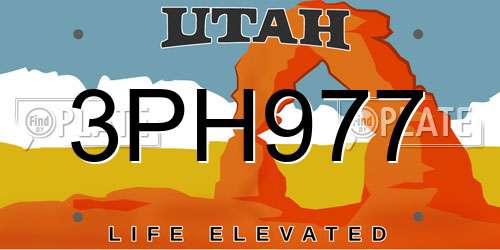 3PH977 Utah License Plate