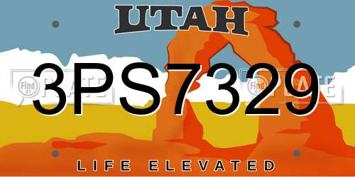 3PS7329 Utah License Plate