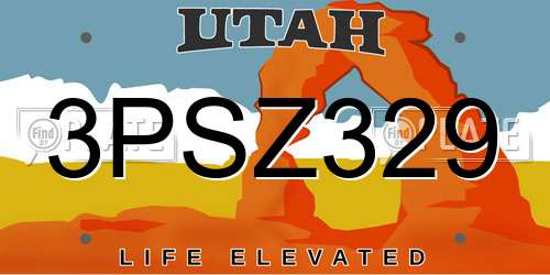 3PSZ329 Utah License Plate