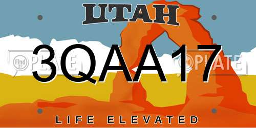3QAA17 Utah License Plate