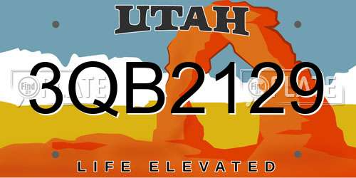 3QB2129 Utah License Plate
