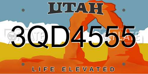 3QD4555 Utah License Plate