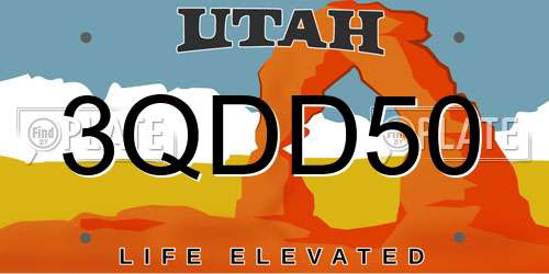 3QDD50 Utah License Plate