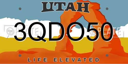 3QDO50 Utah License Plate