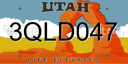 3QLD047 Utah License Plate