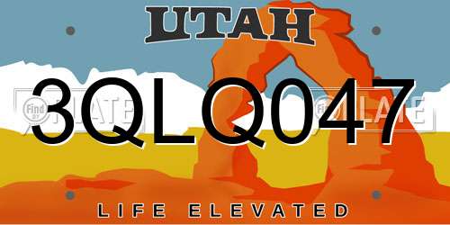 3QLQ047 Utah License Plate