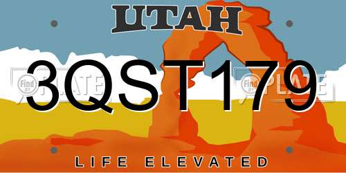 3QST179 Utah License Plate