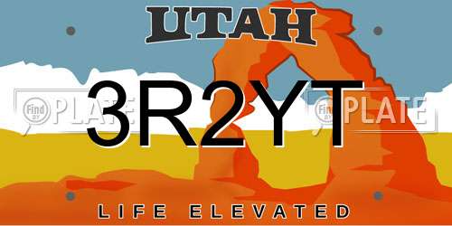 3R2YT Utah License Plate
