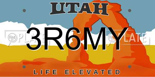 3R6MY Utah License Plate
