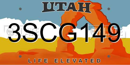 3SCG149 Utah License Plate