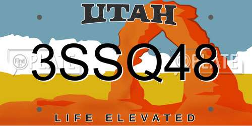 3SSQ48 Utah License Plate