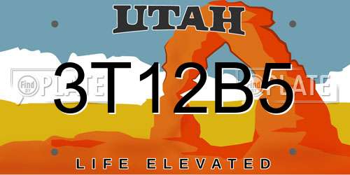 3T12B5 Utah License Plate