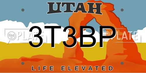 3T3BP Utah License Plate