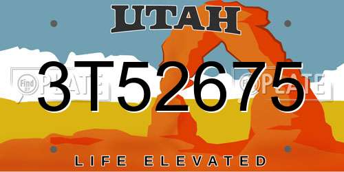 3T52675 Utah License Plate