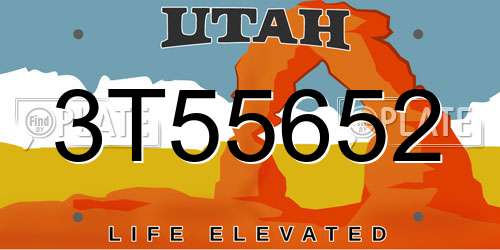 3T55652 Utah License Plate