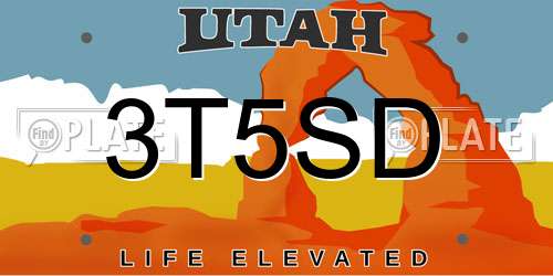 3T5SD Utah License Plate