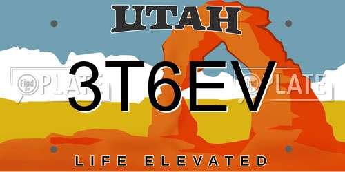 3T6EV Utah License Plate
