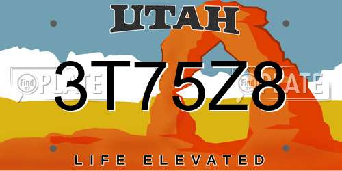 3T75Z8 Utah License Plate