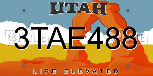 3TAE488 Utah License Plate