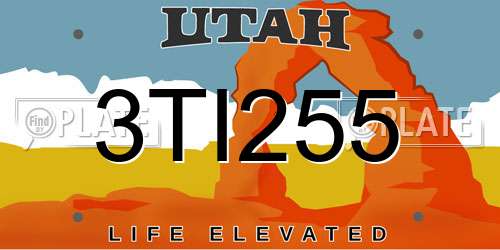 3TI255 Utah License Plate