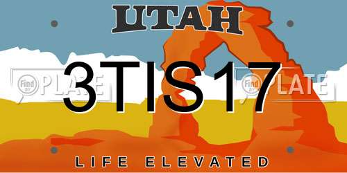 3TIS17 Utah License Plate