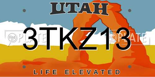 3TKZ13 Utah License Plate
