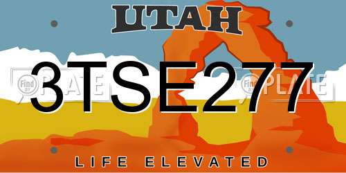 3TSE277 Utah License Plate