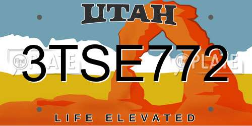 3TSE772 Utah License Plate