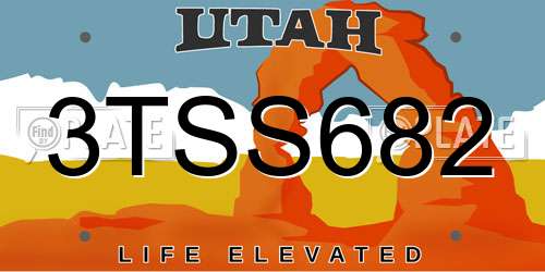 3TSS682 Utah License Plate